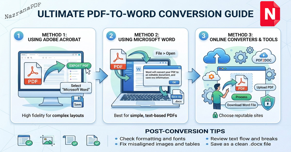 How to Convert PDF to Word (Free Methods) – Easy & Secure Guide